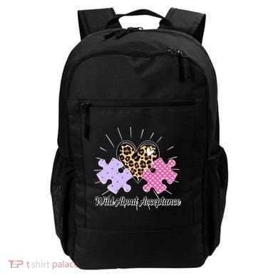 Wild About Acceptance Autism Awareness Puzzle Heart Backpack