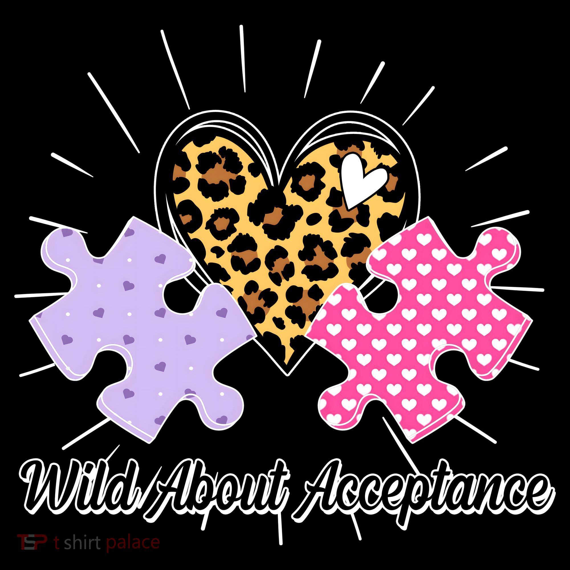 Wild About Acceptance Autism Awareness Puzzle Heart Women's Hoodie
