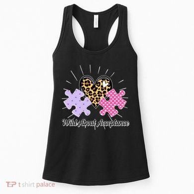 Wild About Acceptance Autism Awareness Puzzle Heart Women's Tank Top
