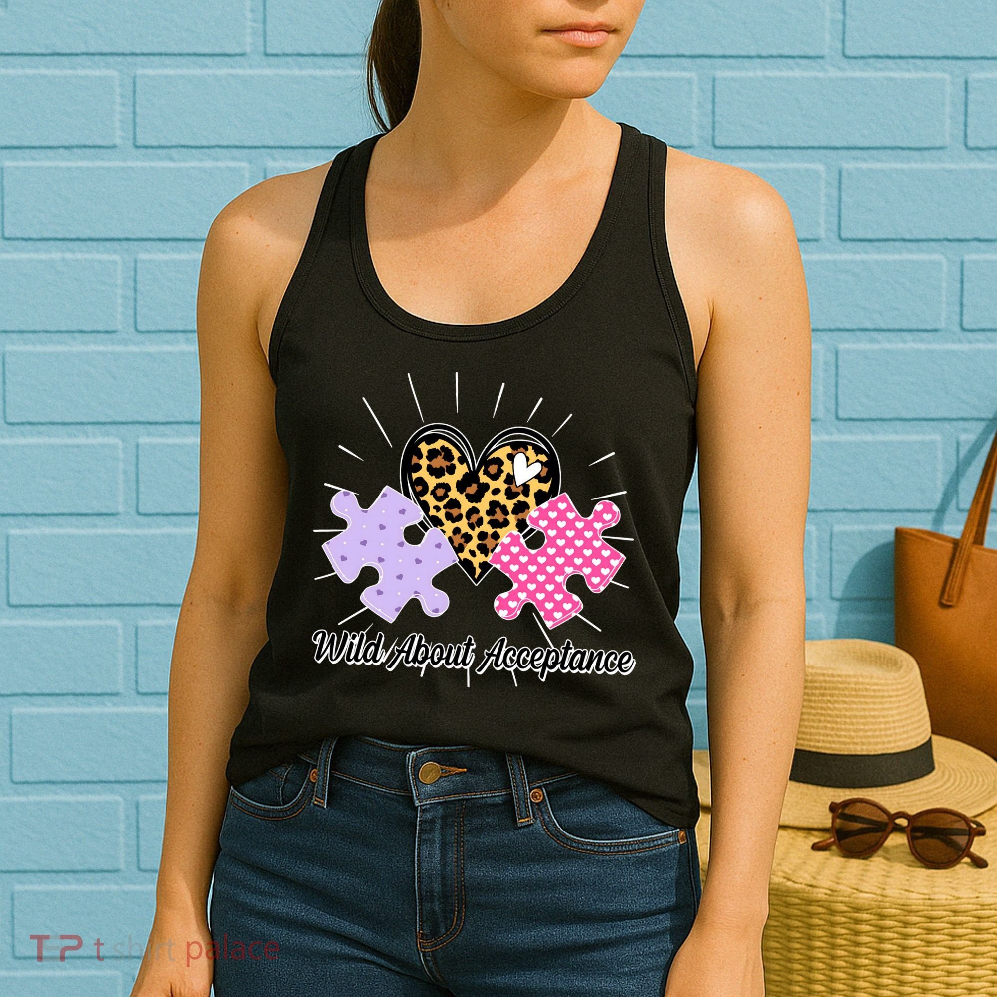Wild About Acceptance Autism Awareness Puzzle Heart Women's Tank Top