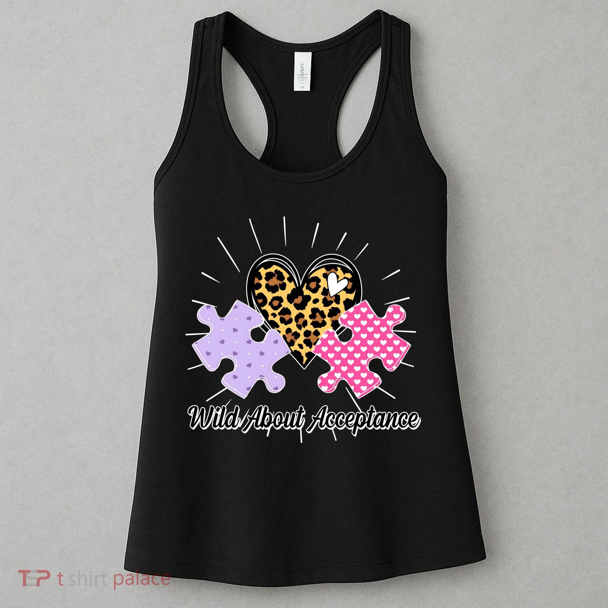 Wild About Acceptance Autism Awareness Puzzle Heart Women's Tank Top