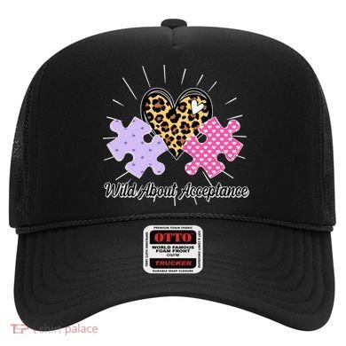 Wild About Acceptance Autism Awareness Puzzle Heart Hat