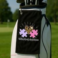 Wild About Acceptance Autism Awareness Puzzle Heart Golf Towel thumb 2