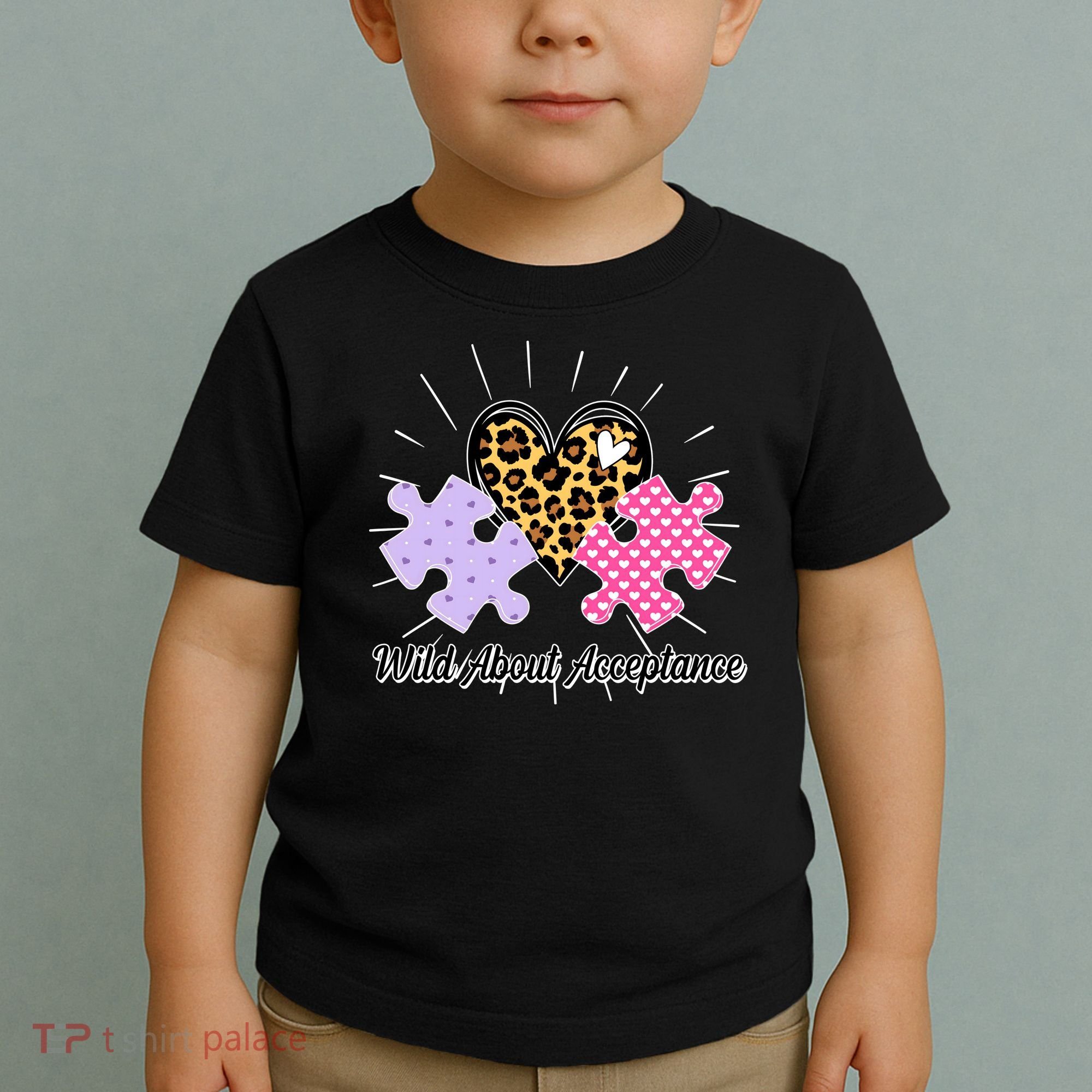 Wild About Acceptance Autism Awareness Puzzle Heart Toddler T-Shirt
