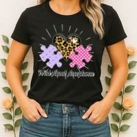 Wild About Acceptance Autism Awareness Puzzle Heart Women's T-Shirt thumb 2
