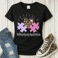 Wild About Acceptance Autism Awareness Puzzle Heart Women's T-Shirt thumb 3