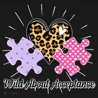 Wild About Acceptance Autism Awareness Puzzle Heart Kids Sweatshirt thumb 2