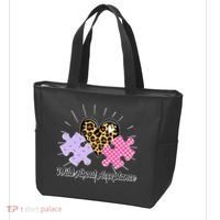 Wild About Acceptance Autism Awareness Puzzle Heart Tote Bag thumb 3
