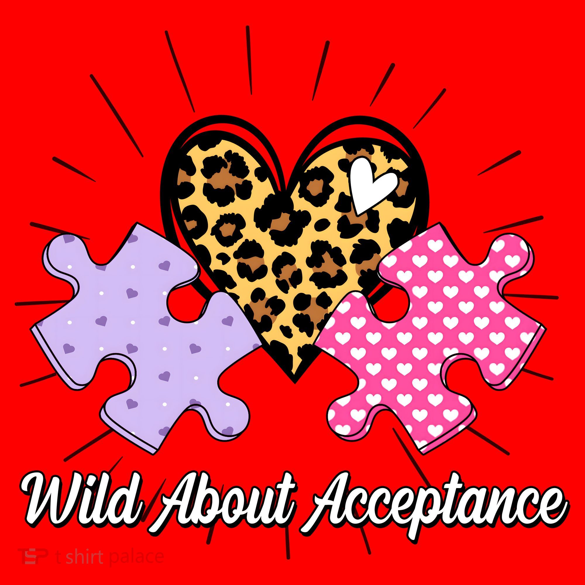 Wild About Acceptance Autism Awareness Puzzle Heart Santa Hat