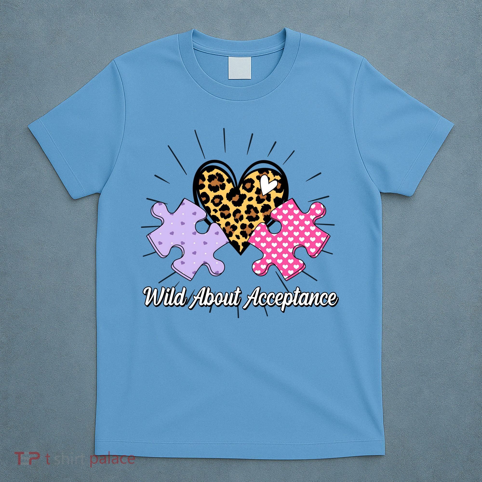Wild About Acceptance Autism Awareness Puzzle Heart T-Shirt