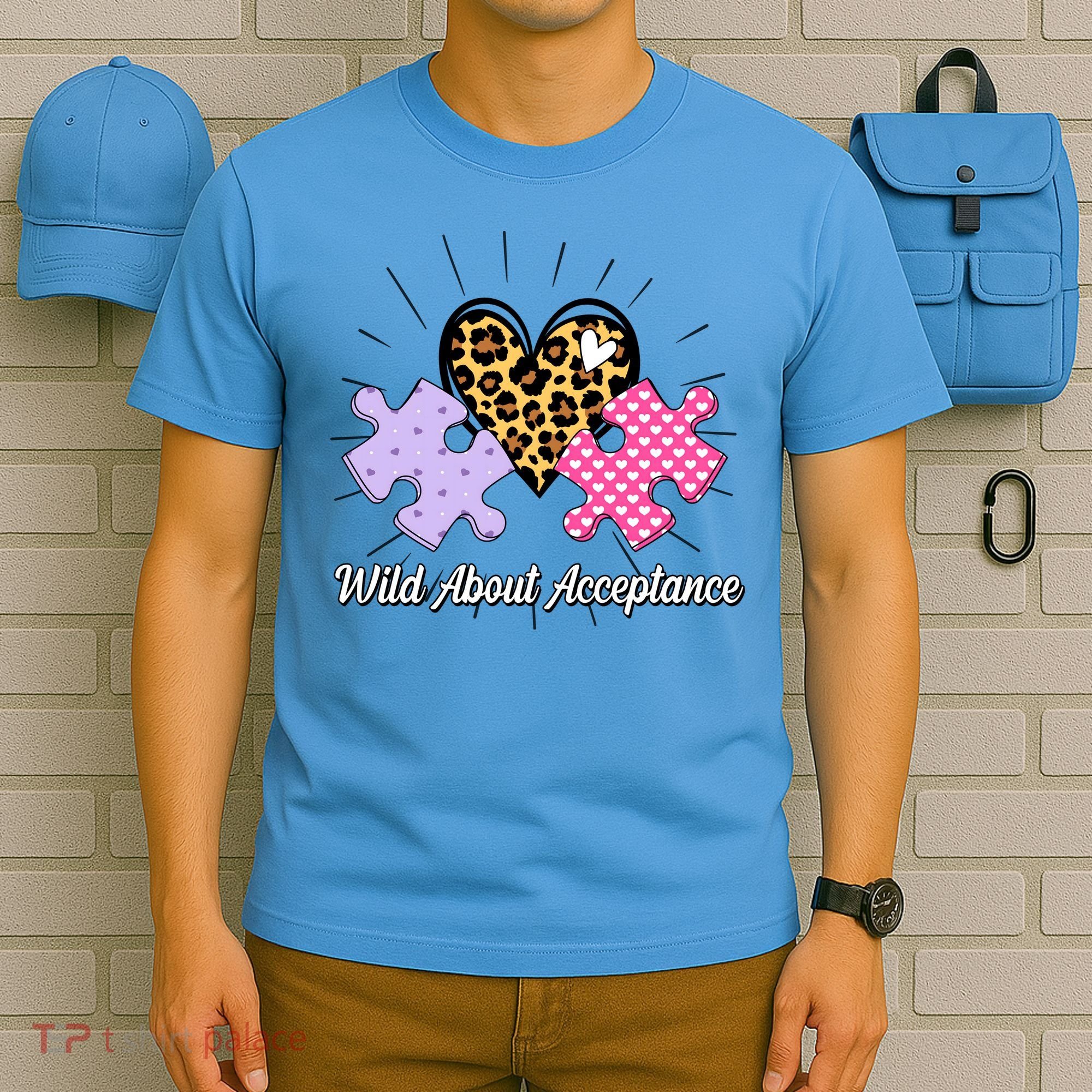 Wild About Acceptance Autism Awareness Puzzle Heart T-Shirt