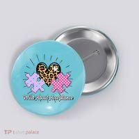 Wild About Acceptance Autism Awareness Puzzle Heart Button thumb 0
