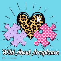 Wild About Acceptance Autism Awareness Puzzle Heart Kids Long Sleeve Shirt thumb 2