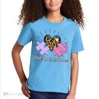 Wild About Acceptance Autism Awareness Puzzle Heart Kids T-Shirt thumb 2