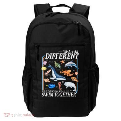 We Are All Different Swim Together Teacher Students Classmates Backpack