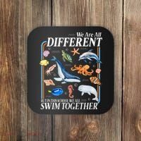 We Are All Different Swim Together Teacher Students Classmates Coaster thumb 0