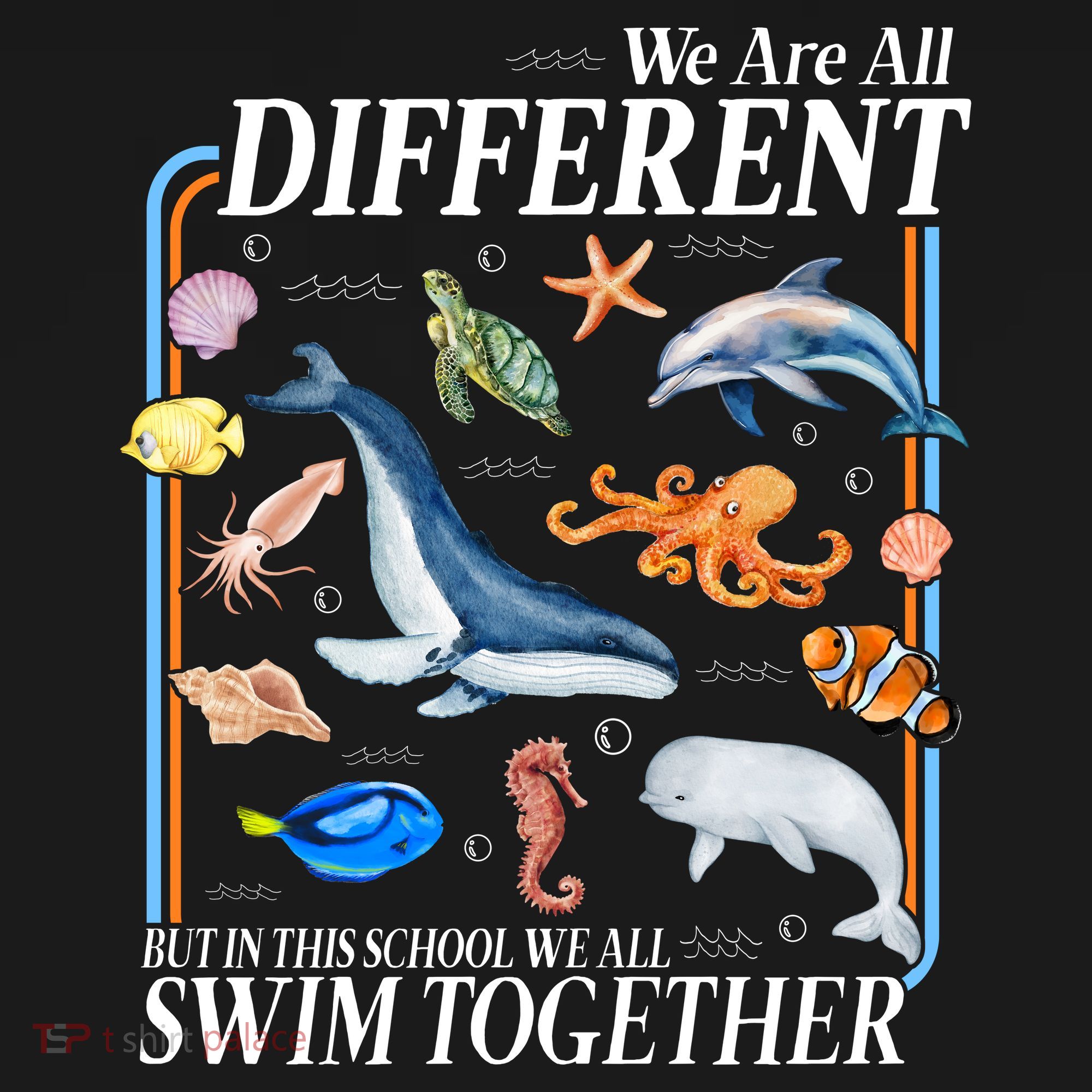 We Are All Different Swim Together Teacher Students Classmates Toddler Hoodie