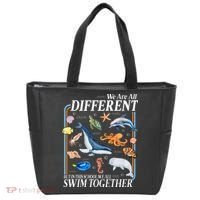 We Are All Different Swim Together Teacher Students Classmates Tote Bag thumb 0