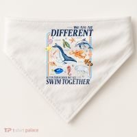 We Are All Different Swim Together Teacher Students Classmates USA-Made Doggie Bandana thumb 0