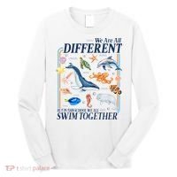 We Are All Different Swim Together Teacher Students Classmates Long Sleeve Shirt thumb 0