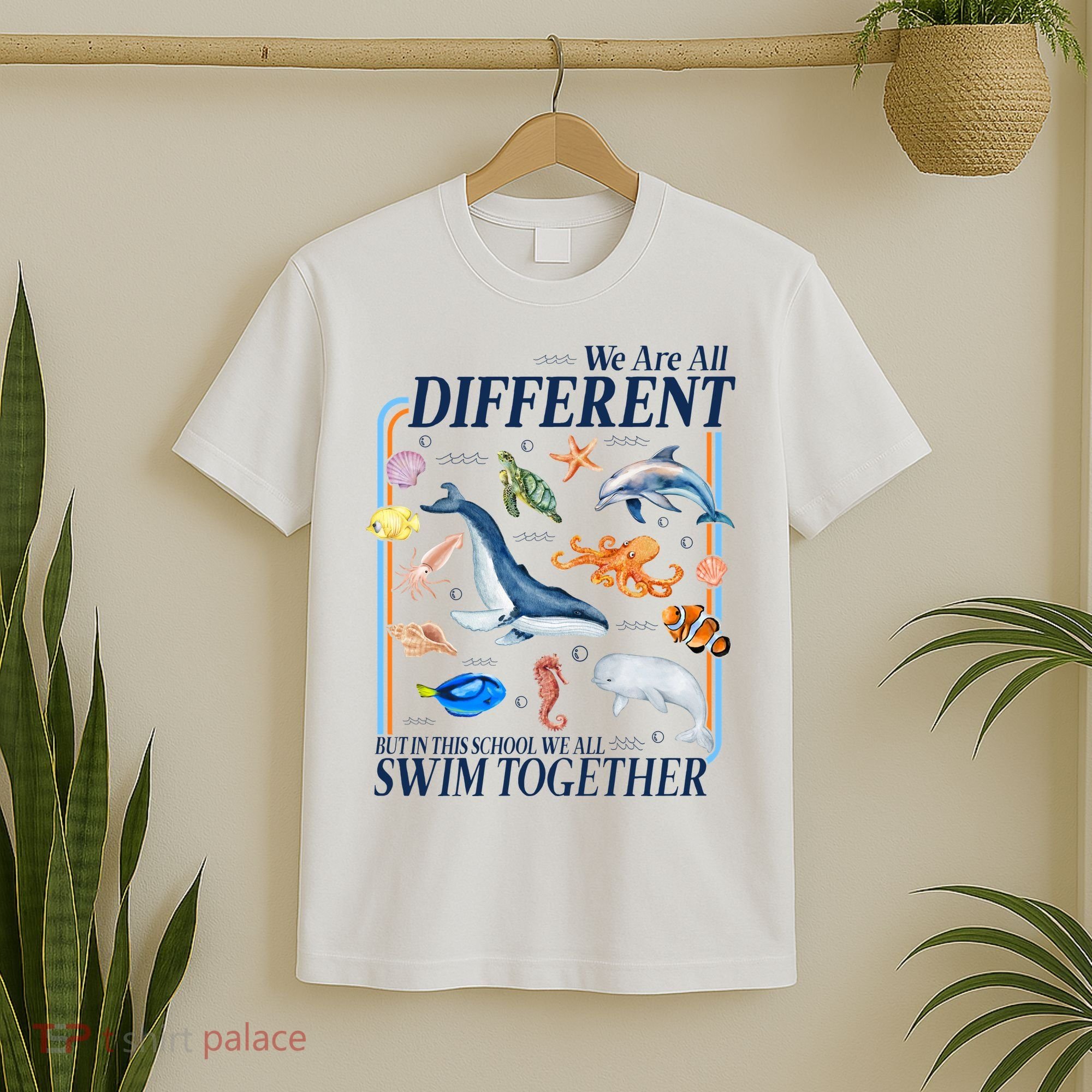 We Are All Different Swim Together Teacher Students Classmates T-Shirt