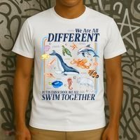 We Are All Different Swim Together Teacher Students Classmates T-Shirt thumb 3