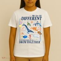 We Are All Different Swim Together Teacher Students Classmates T-Shirt thumb 4