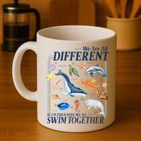 We Are All Different Swim Together Teacher Students Classmates Coffee Mug thumb 4