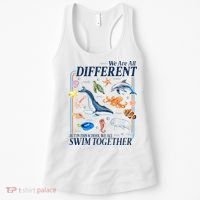 We Are All Different Swim Together Teacher Students Classmates Women's Tank Top thumb 0