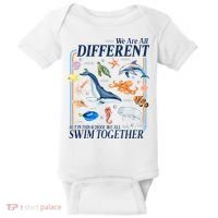 We Are All Different Swim Together Teacher Students Classmates Baby Bodysuit thumb 0