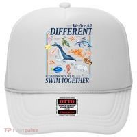 We Are All Different Swim Together Teacher Students Classmates Hat thumb 0