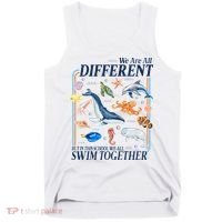 We Are All Different Swim Together Teacher Students Classmates Tank Top thumb 0