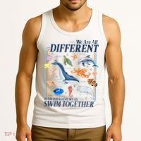 We Are All Different Swim Together Teacher Students Classmates Tank Top thumb 3