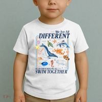 We Are All Different Swim Together Teacher Students Classmates Toddler T-Shirt thumb 2