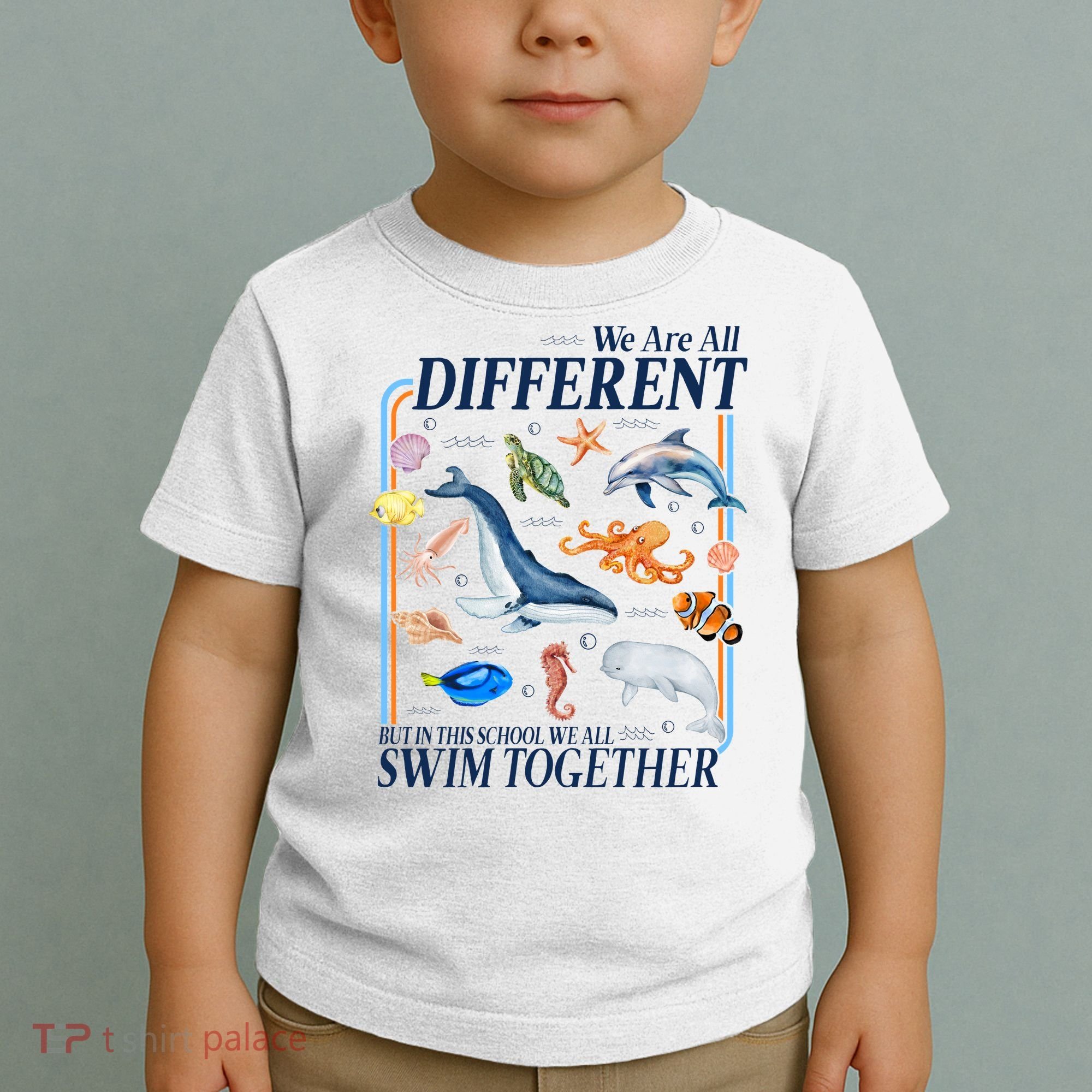 We Are All Different Swim Together Teacher Students Classmates Toddler T-Shirt