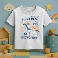 We Are All Different Swim Together Teacher Students Classmates Toddler T-Shirt thumb 3