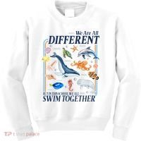 We Are All Different Swim Together Teacher Students Classmates Kids Sweatshirt thumb 0