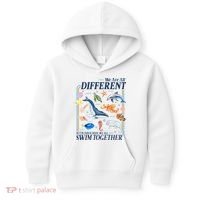 We Are All Different Swim Together Teacher Students Classmates Kids Hoodie thumb 0