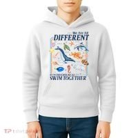 We Are All Different Swim Together Teacher Students Classmates Kids Hoodie thumb 4