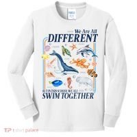 We Are All Different Swim Together Teacher Students Classmates Kids Long Sleeve Shirt thumb 0