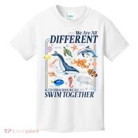 We Are All Different Swim Together Teacher Students Classmates Kids T-Shirt thumb 0