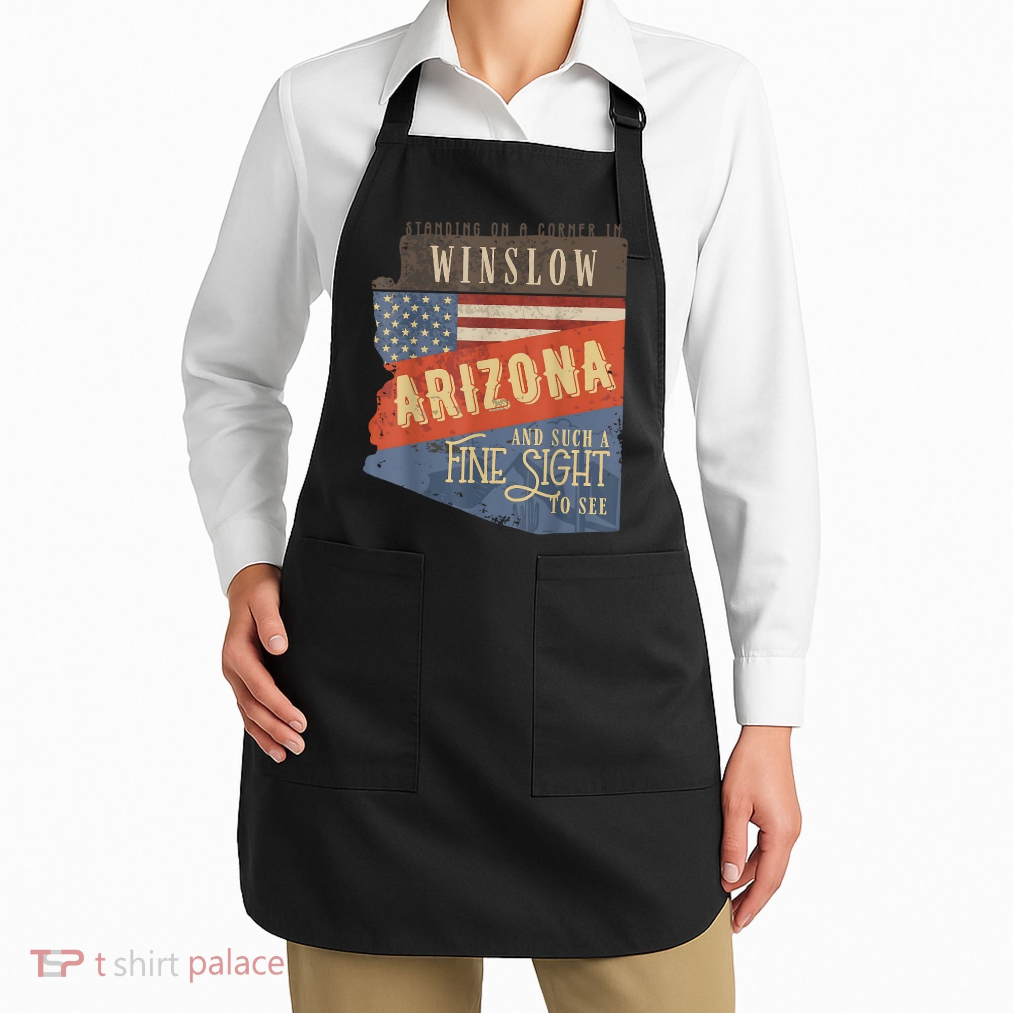 Winslow Arizona AZ US 66 Take It Easy Est. 1926 Mother Road Apron