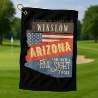 Winslow Arizona AZ US 66 Take It Easy Est. 1926 Mother Road Golf Towel thumb 1