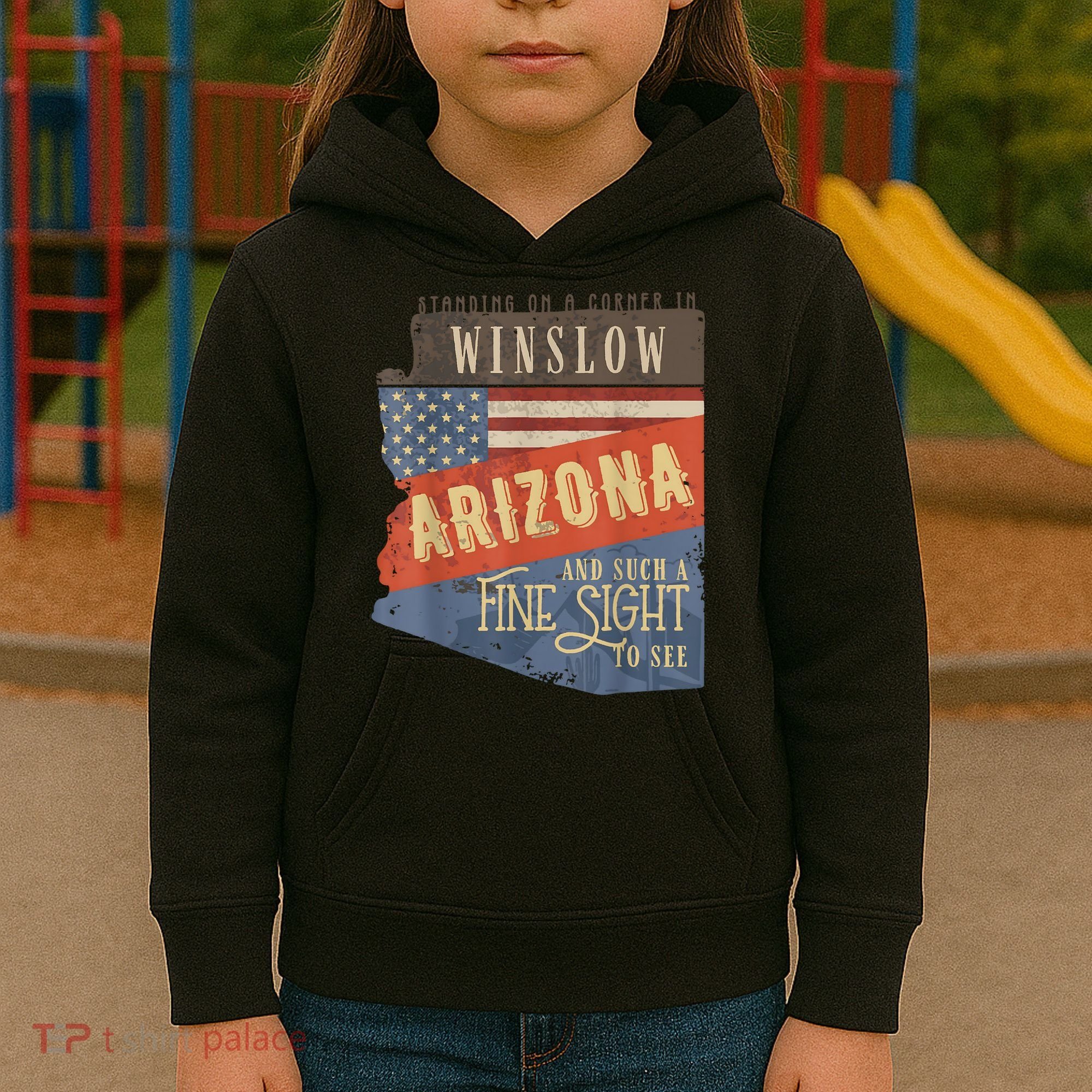 Winslow Arizona AZ US 66 Take It Easy Est. 1926 Mother Road Kids Hoodie
