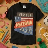 Winslow Arizona AZ US 66 Take It Easy Est. 1926 Mother Road Kids T-Shirt thumb 3