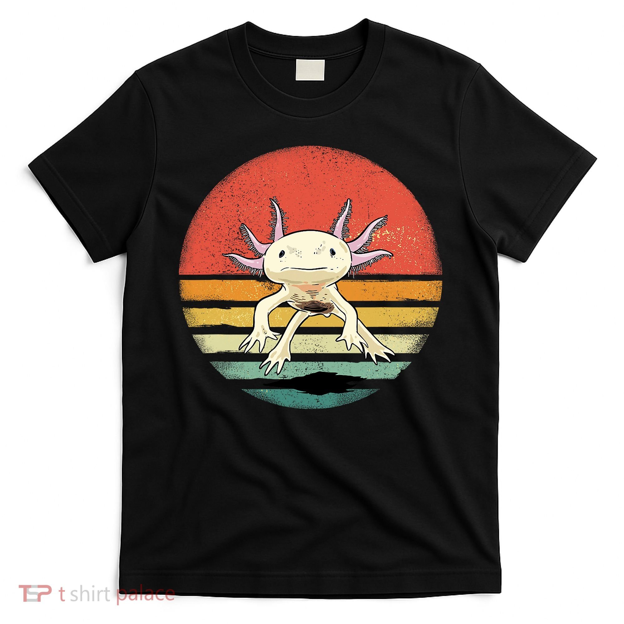 Wowsome! Adult Axolotl Retro Vintage T-Shirt