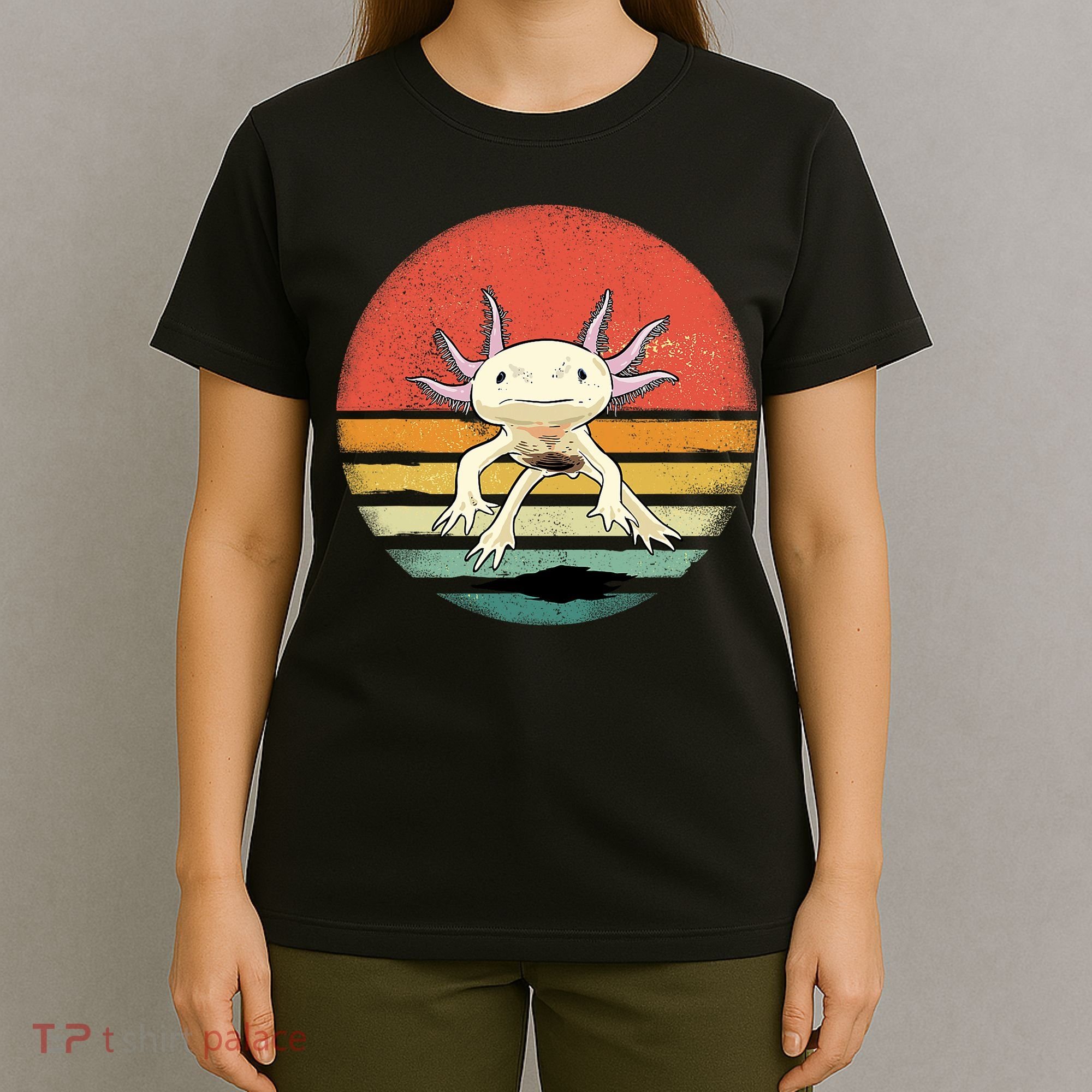 Wowsome! Adult Axolotl Retro Vintage T-Shirt
