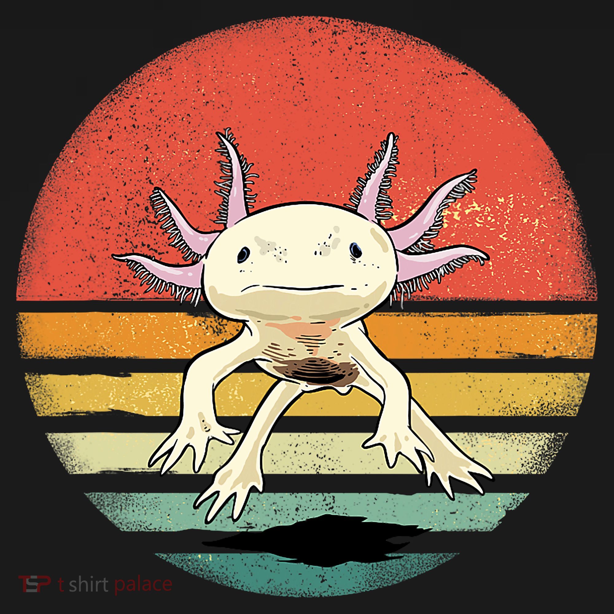 Wowsome! Adult Axolotl Retro Vintage T-Shirt