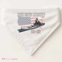 Ww2 American Battleship Uss New Jersey Bb62 Warship Veteran USA-Made Doggie Bandana thumb 0