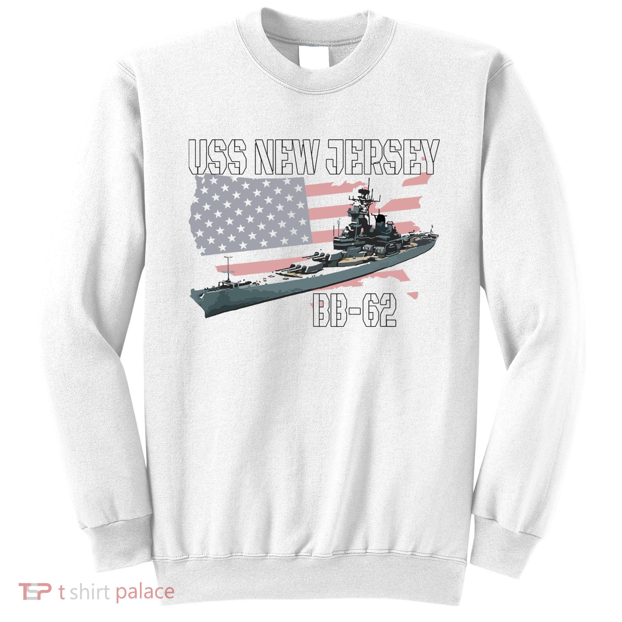 Ww2 American Battleship Uss New Jersey Bb62 Warship Veteran Sweatshirt